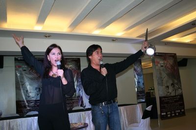 Menchu Lauchengco-Yulo (Mrs. Lovett) and Audie Gemora (Sweeney Todd) Photo